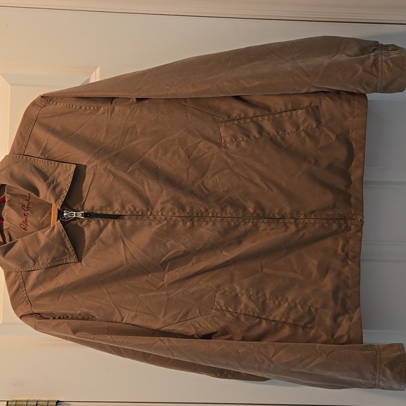 NWOT Robert Graham Jacket M Zip Up Reversible Brown Paisley Neutral Collar Print - Picture 1 of 13